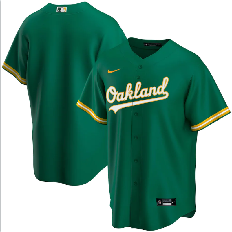 Men's Oakland Athletics Green Base Stitched Jersey